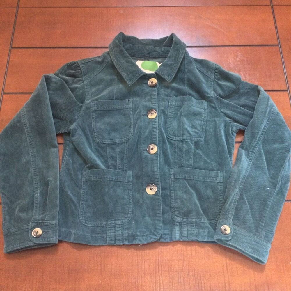 Anthropologie green corduroy cropped jacket medium